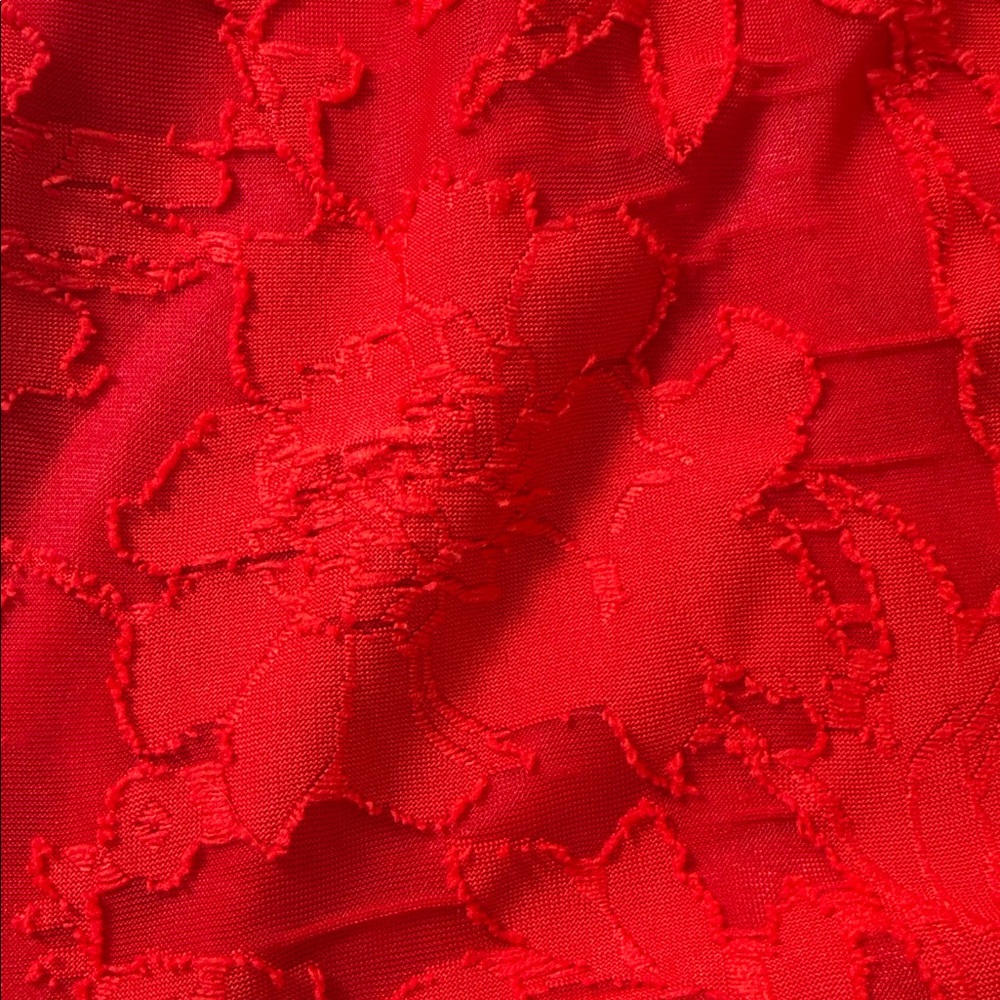Boohoo Strapless Red Lace Maxi Dress - Picture 6 of 7